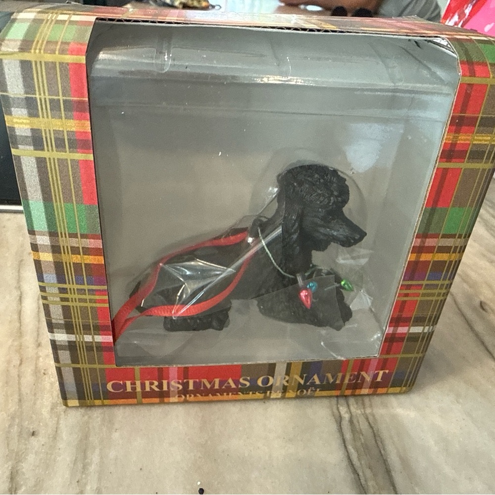 Black Poodle Dog Christmas Ornament